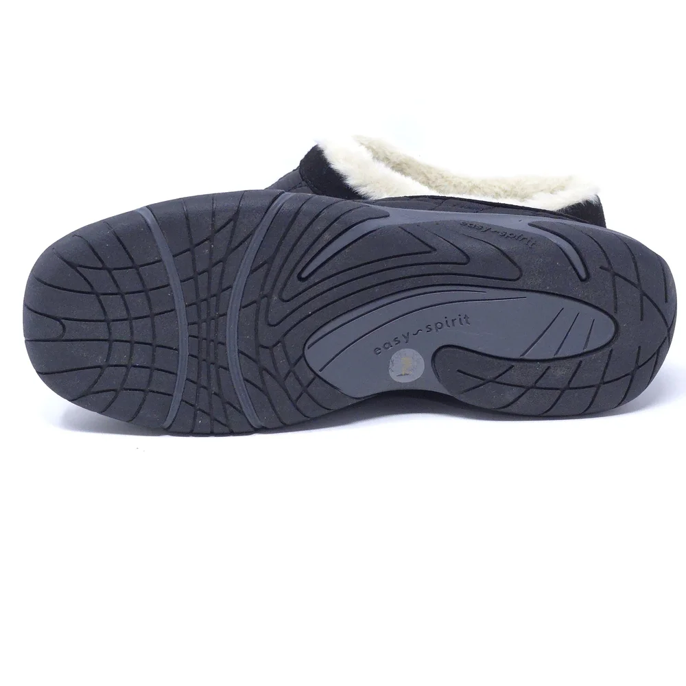 Easy Spirit Wimmy Black Shearling Quilted Clogs 7.5M Cozy Winter Mules - Picture 8 of 9